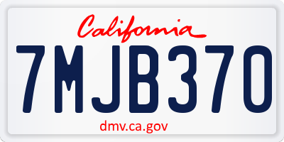 CA license plate 7MJB370
