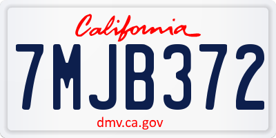 CA license plate 7MJB372