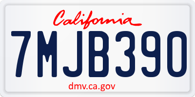 CA license plate 7MJB390