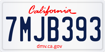 CA license plate 7MJB393