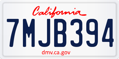 CA license plate 7MJB394