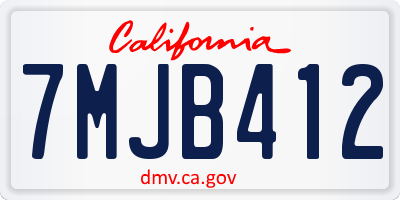 CA license plate 7MJB412