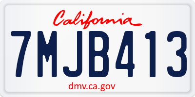 CA license plate 7MJB413