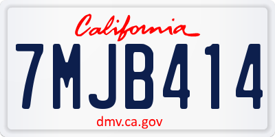 CA license plate 7MJB414