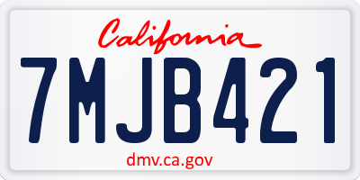 CA license plate 7MJB421
