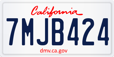 CA license plate 7MJB424
