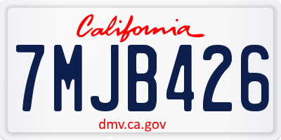 CA license plate 7MJB426
