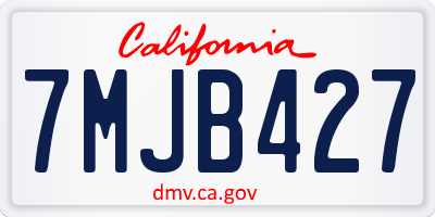 CA license plate 7MJB427