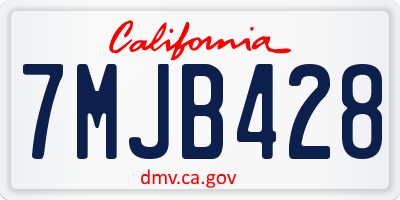 CA license plate 7MJB428