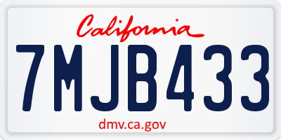CA license plate 7MJB433