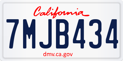 CA license plate 7MJB434