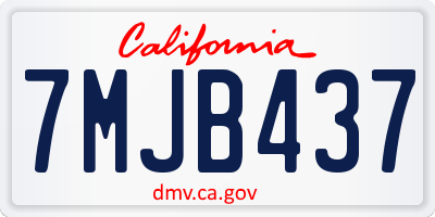 CA license plate 7MJB437