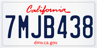 CA license plate 7MJB438