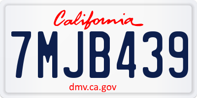 CA license plate 7MJB439