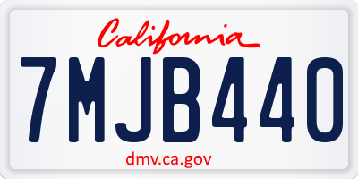 CA license plate 7MJB440