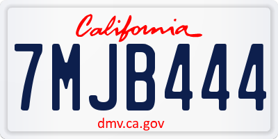 CA license plate 7MJB444
