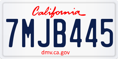 CA license plate 7MJB445