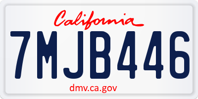 CA license plate 7MJB446