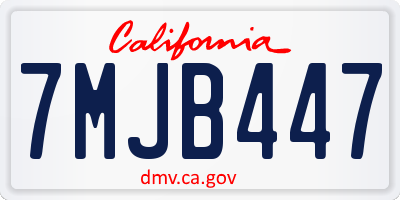 CA license plate 7MJB447