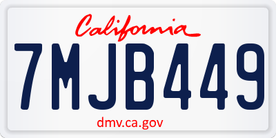 CA license plate 7MJB449