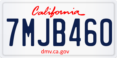CA license plate 7MJB460