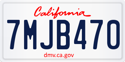 CA license plate 7MJB470