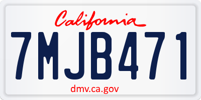 CA license plate 7MJB471