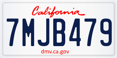 CA license plate 7MJB479