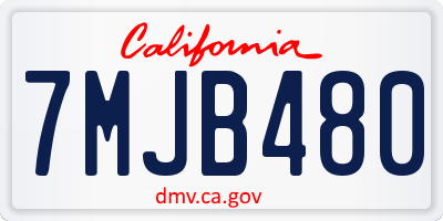 CA license plate 7MJB480