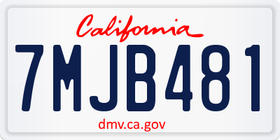 CA license plate 7MJB481