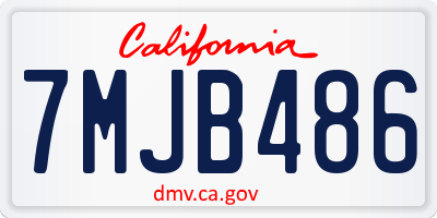 CA license plate 7MJB486