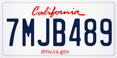 CA license plate 7MJB489