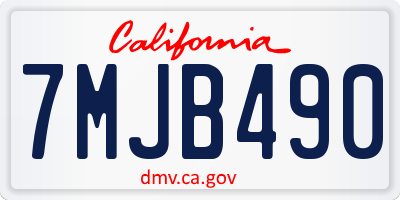 CA license plate 7MJB490