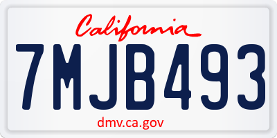 CA license plate 7MJB493