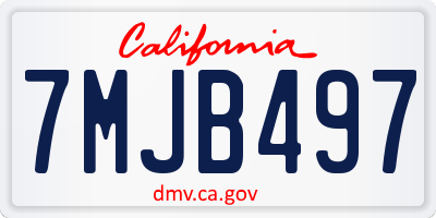 CA license plate 7MJB497
