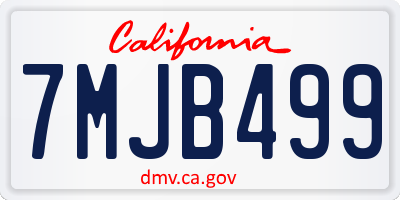 CA license plate 7MJB499