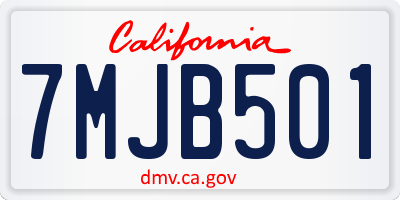 CA license plate 7MJB501