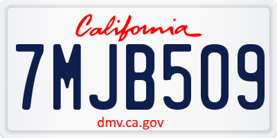 CA license plate 7MJB509