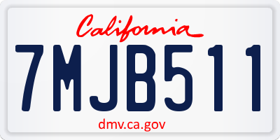 CA license plate 7MJB511