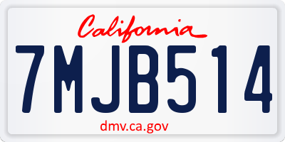 CA license plate 7MJB514