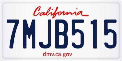 CA license plate 7MJB515