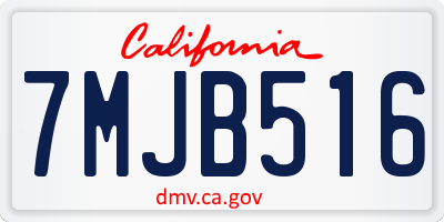 CA license plate 7MJB516