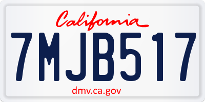 CA license plate 7MJB517