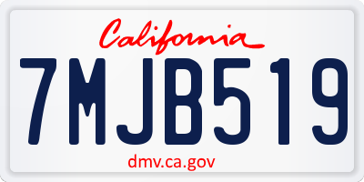 CA license plate 7MJB519