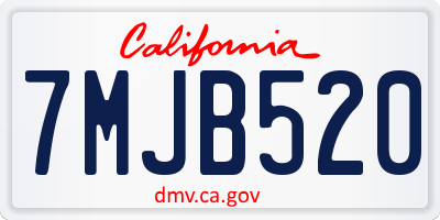CA license plate 7MJB520
