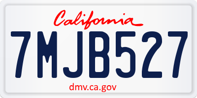 CA license plate 7MJB527