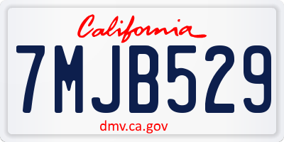 CA license plate 7MJB529