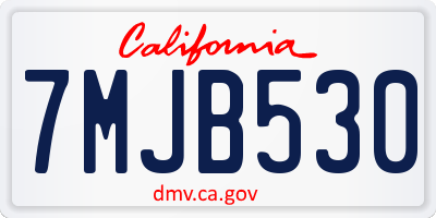 CA license plate 7MJB530