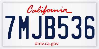 CA license plate 7MJB536