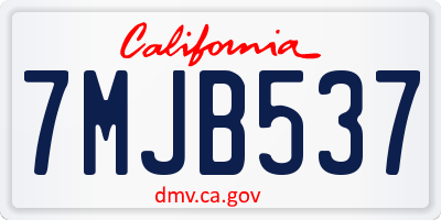 CA license plate 7MJB537